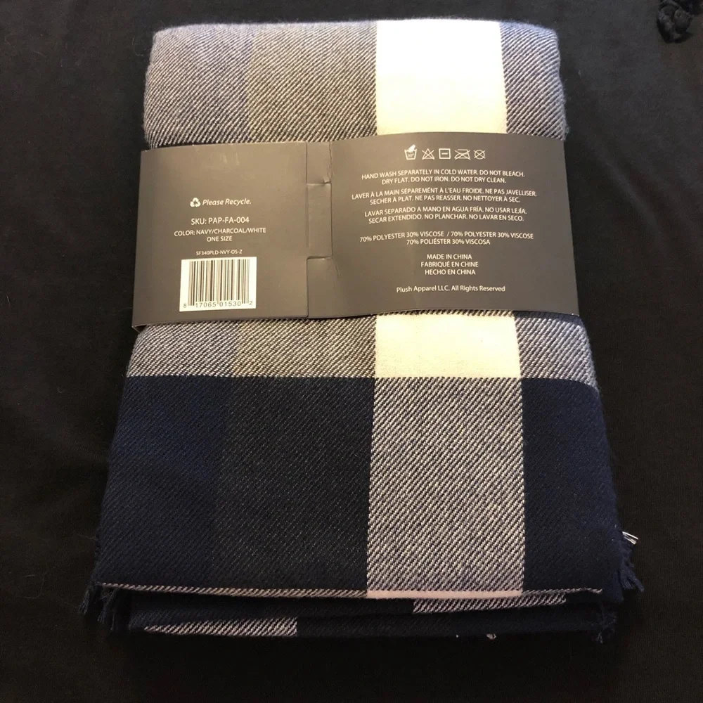 Plush Ultra Soft Plaid Scarf